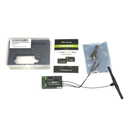 FrSky TD SR10 Dual-Band Receiver Simultaneous 2.4GHz & 900MHz Advanced Stabilizer & Telemetry Triple Antenna Design 10 Configurable Ports Black Box Function Long Range & Low Latency