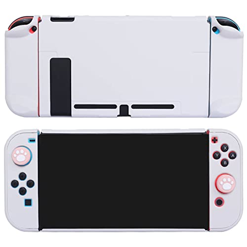 Dockable Case for Nintendo Switch - COMCOOL 3 in 1 Protective Cover Case for Nintendo Switch and Joy-Con Controller with Screen Protector and Thumb grips - Stone - color: Stone