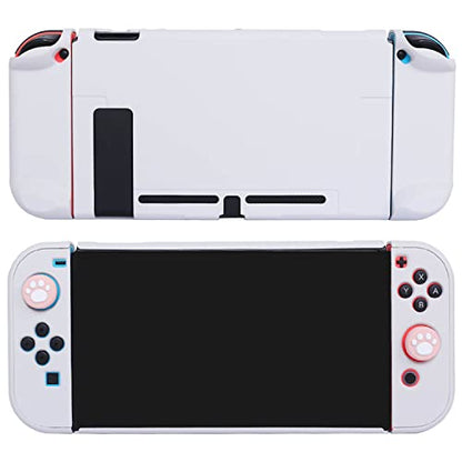 Dockable Case for Nintendo Switch - COMCOOL 3 in 1 Protective Cover Case for Nintendo Switch and Joy-Con Controller with Screen Protector and Thumb grips - Stone - color: Stone