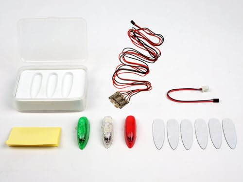 Viloga 3PCS/Set LED Light Kit for RC Plane Jet Airplane Aircraft Fix Wing Quadcopter, Rechargeable Red Green White LED Flashing Lights, Super Bright Little Light for Safe Dusk Flight