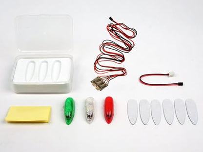 Viloga 3PCS/Set LED Light Kit for RC Plane Jet Airplane Aircraft Fix Wing Quadcopter, Rechargeable Red Green White LED Flashing Lights, Super Bright Little Light for Safe Dusk Flight
