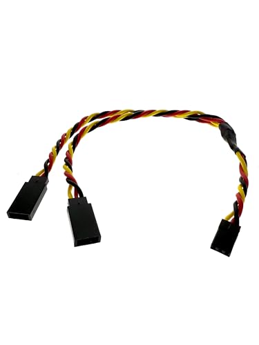 BackBayRC - 20CM 20awg Y Servo Splitter/Extension Wire - 100 Strands for RC Vehicles, Drones, E-Bikes - 5 Wires per Pack - style: 20CM / 8in