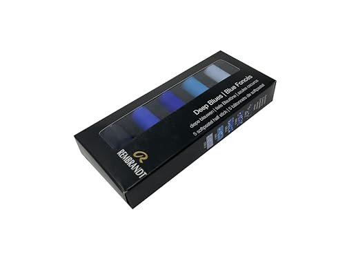 Rembrandt Soft Pastel Set, Deep Blues, 5 Count