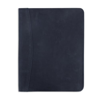 Heavy Duty Buffalo Leather Legal Pad Portfolio with Binder, Blue - color: Blue