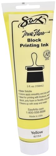 Sax True Flow Water Soluble Block Printing Ink - 5 Ounce Tube - Yellow - size: 5 fl oz