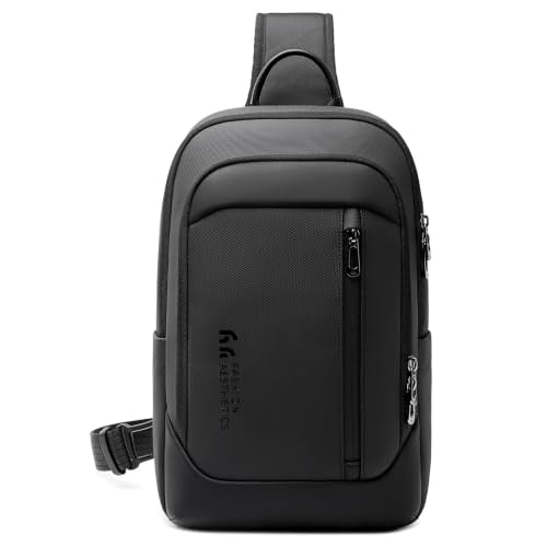 Crossbody Sling Chest Shoulder Bag for Men Women with USB Charging Port