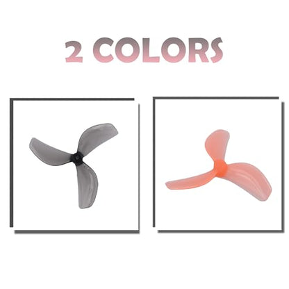 RC Propeller Gemfan 45mm 3-Blade Propeller for RC FPV Drone(Grey+Pink) - color: Grey+pink