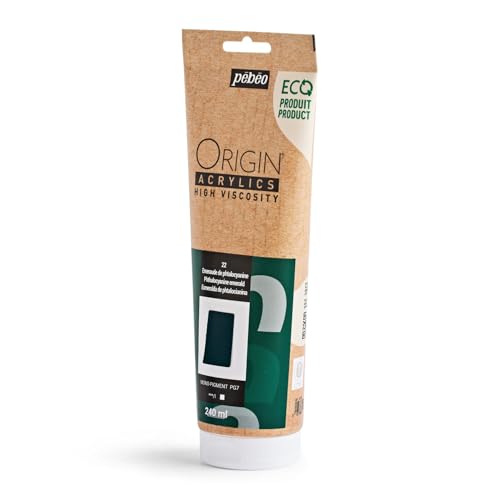 PEBEO Origin 240ml Acrylic Paint, Phthalocyanine Emerald - color: Phthalocyanine Emerald
