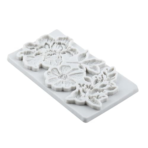 Flowers and Leaves Silicone Mold Flower Polymer Clay Molds - color: Style J