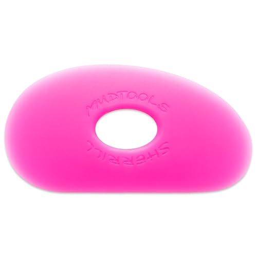 Mudtools Shape 0 Polymer Rib, Pink Ultra Soft - Small Kidney Pottery Tool - color: Pink - Ultra Soft (P0)