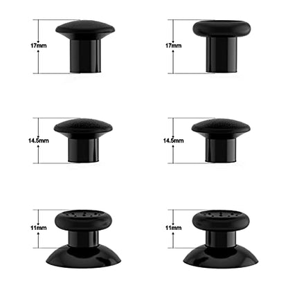 eXtremeRate ThumbsGear Interchangeable Ergonomic Thumbstick for PS5 Controller, for PS4 All Model Controller - 3 Height Domed and Concave Grips Adjustable Joystick - Black - color: Black