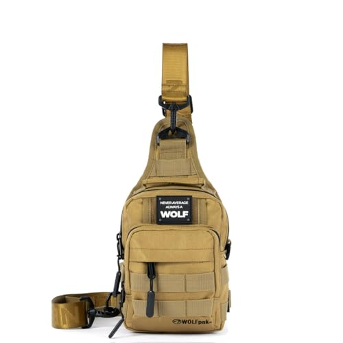WOLFpak 4L Mini Tactical Sling Bag Crossbody - color: Khaki