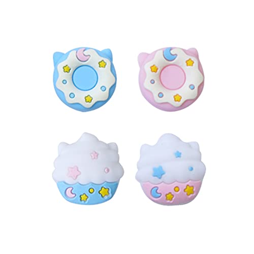 PERFECTSIGHT Cute Switch Thumb Grip Caps Compatible with Nintendo Switch OLED/Lite Console, Kawaii Soft Silicone Analog Stick Button Cover for Ns Joycon Controller, 4PCS Joystick Cap, Donut & Cupcake - color: Blue + Pink