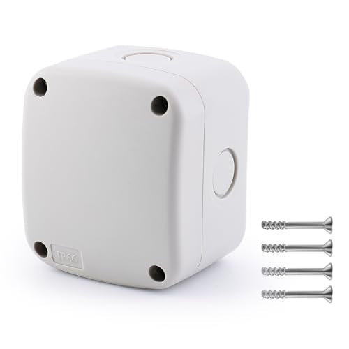 greencycle Waterproof Junction Box, IP66 Outdoor Electrical Enclosure, White ABS Project Box, 3.25 x 2.75 x 2.25 inch (86 x 74 x 62mm), Weatherproof Small for Garden, CCTV, DIY Wiring Projects - color: White, size: 3.3x2.8x2.3"