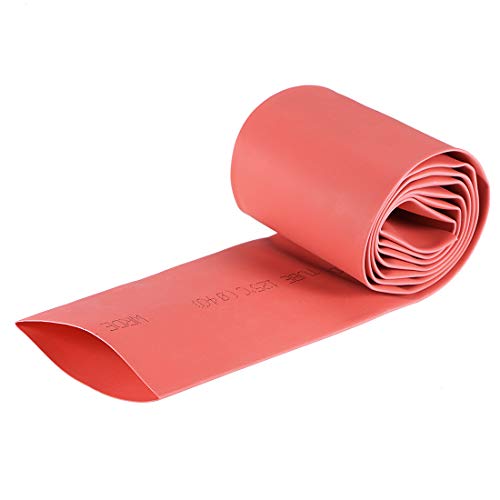 uxcell Heat Shrink Tubing, 40mm Dia 66mm Flat Width 2:1 Rate Shrinkable Tube Cable Sleeve 1m - Red - color: Red, size: 40mm