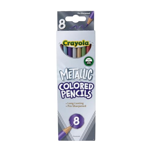 Crayola 68-3708 Metallic Colored Pencils 8 Pack