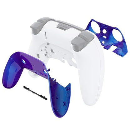 eXtremeRate Top Bottom Decorative Trim Shell Compatible with ps5 Edge Controller DIY Replacement Front Back Clip Shell, Custom Chameleon Purple Blue Plates Cover Compatible with ps5 Edge Controller - color: Chameleon Purple Blue