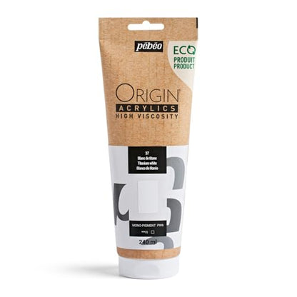 PEBEO Origin Acrylic Paint 240ml (8.11 oz), Titanium White - color: Titanium White