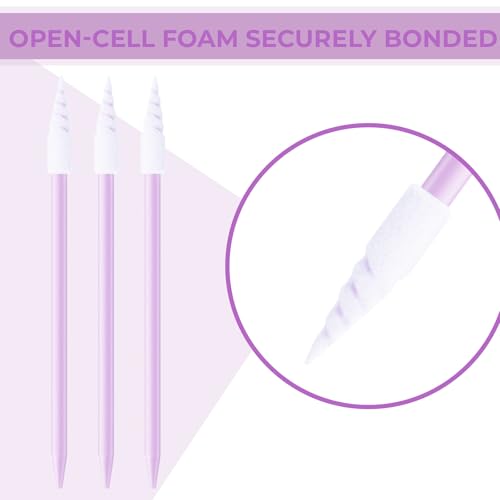 Chinco 200 Pcs Cleaning Swabs 2.56'' Sponge Tip Swabs Sticks Purple - color: Purple