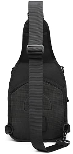 Tactical Sling Backpack With Holster Military Crossbody Bag for Men Single Shoulder Back Pack 10L - color: Black 2