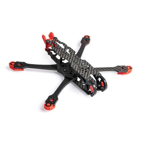JeeFly 225mm FPV Drone Frame Carbon Fiber 5 inch Quadcopter Freestyle Frame Kit Lightweight X-Class Racing Chassis with Battery Strap (Drone Frame with 3D prints) - size: Drone Frame with 3D prints