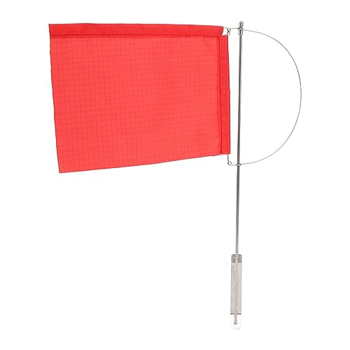Red Wind Indicator Flag for Marine Mast - Stainless Steel Sailboat Wind Direction Flag - size: 185*135mm(7972SM)