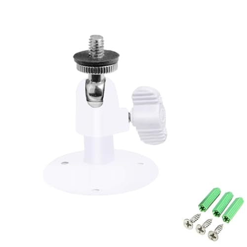 2 Pcs Wall Mount Round Base Flexible Bracket Stand for CCTV Camera Camcorder Universal Adjustment Monitoring Bracket (whitebracket) - size: (300)whitebracket