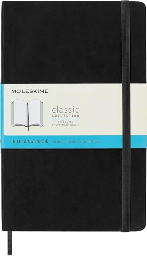 Moleskine Classic Notebook, Soft Cover, Large (5" x 8.25") Dotted, Black, 192 pages