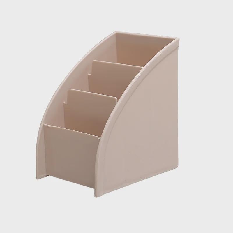 3 Grid Remote Control Box Cosmetics Desktop Storage Case Stand Holder Home Office Stationery Phone Organizer (B)