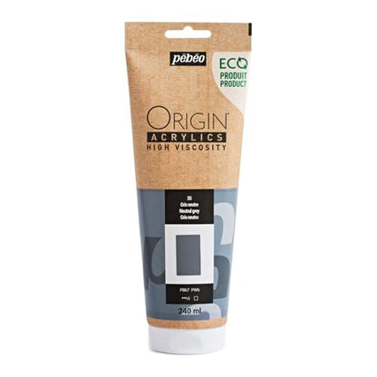 PEBEO Origin 240ml (8.11 fl oz) Acrylic Paint, Neutral Grey - color: Neutral Grey