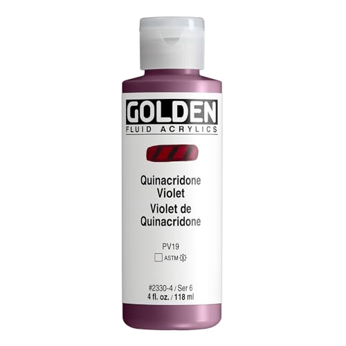 GOLDEN Fluid Acrylics, Quinacridone Violet, 4 fl. oz. Bottle