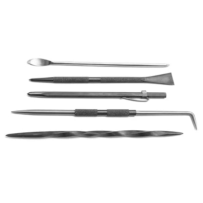 UJ Ramelson Intaglio and Dry Point Etching Scribing Tools Kit, Twisted Scriber, Scraper Burnisher, Hook, and Carbide Scribe, Printmaking Supplies - style: Scribing Kit- 5- Piece