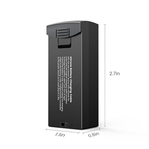 Battery & Charging Set for DEERC D20S Drone, Replacement Rechargeable Battery with USB Cable, Extend Flight Time up to 15 Minutes per Battery for Longer Fun