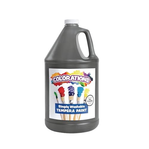 Colorations Paraben-Free Washable Black Tempera Paint for Kids, 1 Gallon - color: Black