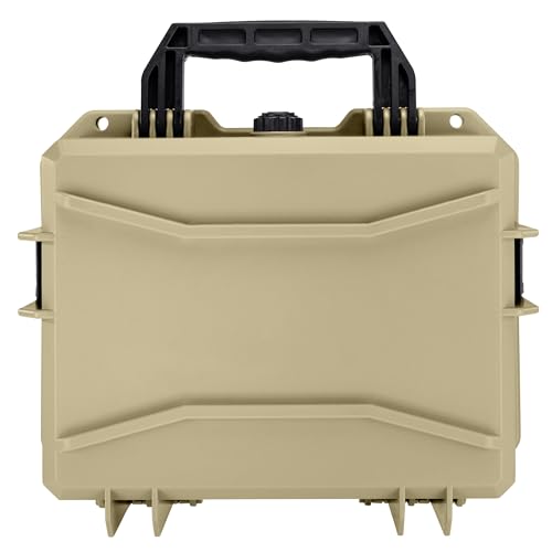 Eylar 13.8" Intact Series Compact Hard Camera Case, Lightweight and Durable Stacker Design with Foam - color: Tan