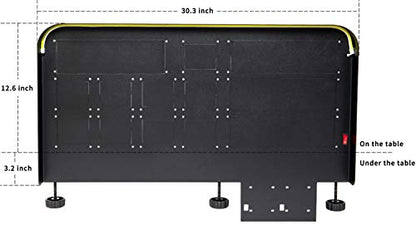 Meza - Cockpit Simulator Panel Kit, Pre-Cut Flight Sim Mounting Set Compatible with Logitech Yoke, Throttle Quadrants, Honeycomb Yoke and Logitech Flight Panels, LED Light Bar, 30 x 20 x 4 Inch