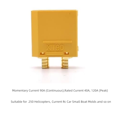 XT90 Connector Set with Solder Point Cover Caps (24pcs) - Upgraded Gold-Plated Copper for RC Vehicles and Electronics