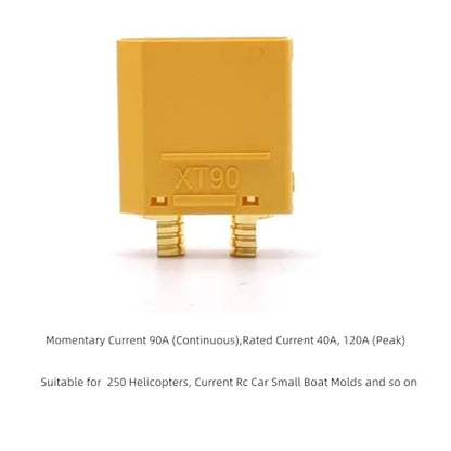 XT90 Connector Set with Solder Point Cover Caps (24pcs) - Upgraded Gold-Plated Copper for RC Vehicles and Electronics