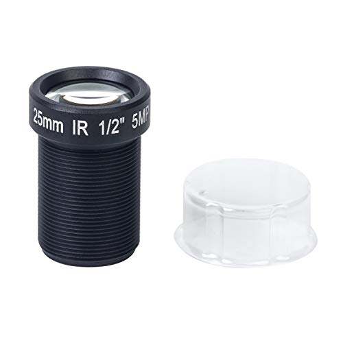 HD 5.0Megapixel 25mm IR CCTV Lens 1/2" for HD IP AHD CCTV Camera Lens F2.4 M12 Mount Fixed Iris Long Viewing Distance Upto 50m - color: 25mm
