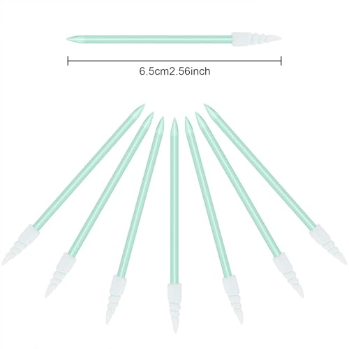 Chinco 200 Pcs Cleaning Swabs 2.56'' Sponge Tip Swabs Sticks Green - color: Green