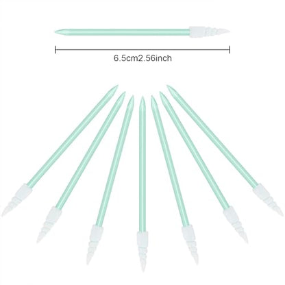 Chinco 200 Pcs Cleaning Swabs 2.56'' Sponge Tip Swabs Sticks Green - color: Green