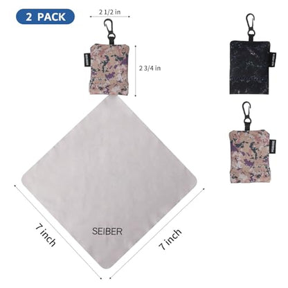 SEIBER Microfiber Eyeglass Cleaning Cloth with Neoprene Pouch,2PCS, Camomix - color: Camo Mix-(2pack)