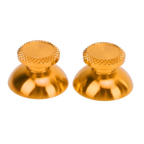 Pomya Thumbsticks for Controller, 2Pcs Metal Thumb Grip Replacement for Handheld Game Console, Aluminum Alloy Analog Thumb Sticks Accessories (Yellow) - color: Yellow