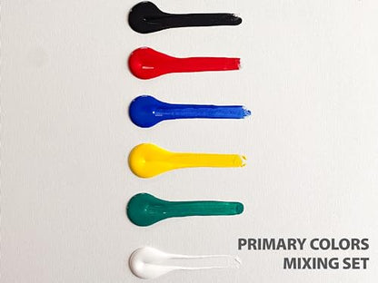 milo Acrylic Paint Set, 6 Primary Colors, 4 oz Bottles, Semi-Gloss - style: Primary Set 6 x 4 oz