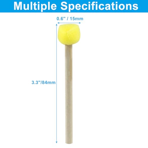 Round Sponge Brush Paint Set, 100 Pcs, 15mm, 0.6 Inch - style: 100 * 0.6Inch