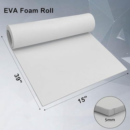 biguphate EVA Foam Roll, 5mm White, 15"x39" High Density Craft Foam - color: WHITE, size: 1 PACK-38x100CM-5MM