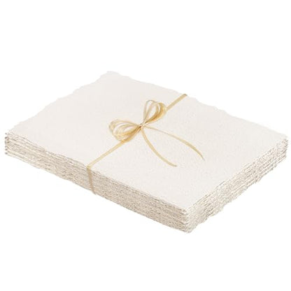 25 Sheets Watercolor Paper 5 x 7 in, 300 GSM Deckled Edge Handmade Paper - size: 5 x 7 inch
