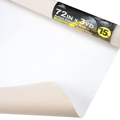 PHOENIX Professional Canvas Roll 72 Inch x 3 Yard (9 Feet) - size: 72 inch x 3 yard, style: 15 oz.