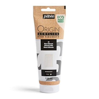 PEBEO Origin Acrylics 120ml Acrylic Paint, Iridescent White - color: Iridescent White