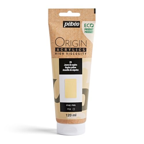 PEBEO Origin Acrylics 120ml Matte Acrylic Paint, Naples Yellow - color: Naples Yellow